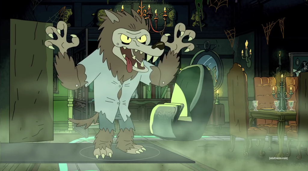 rick & morty designs zach bellisimo 105 werewolf animatronic