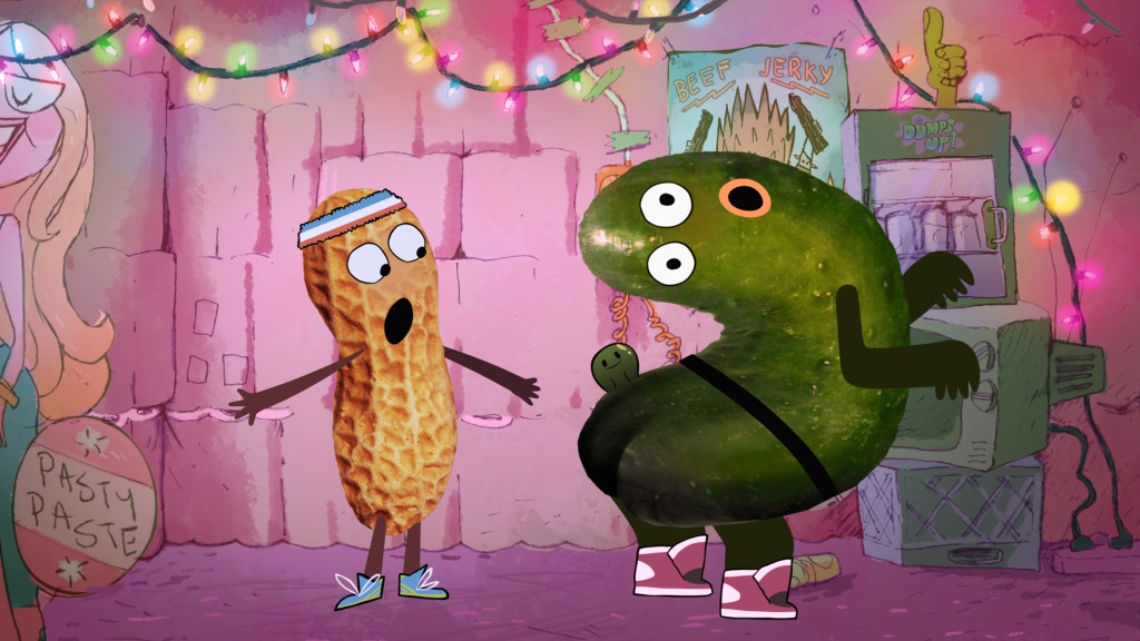 PICKLE AND PEANUT - "Greg" - Pickle lends his new pimple friend Greg to frenemy Lazer in hopes of landing an invitation to his cool party. When they realize Lazer has no intention of returning Greg, Pickle and Peanut must save him. The series premiere of "Pickle and Peanut" will air Monday, September 7 (9:00 p.m., ET/PT) on Disney XD.(Disney XD) PEANUT, PICKLE