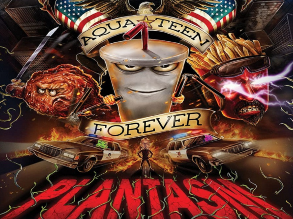 Movie poster featuring Frylock, Meatwad and Master Shake